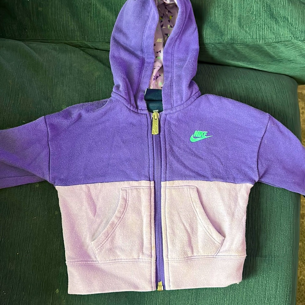 pink/ purple size 18 months nike zip up sweatshirt